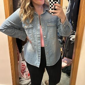 Universal Thread Oversized Sequin Denim Shirt - Never Worn